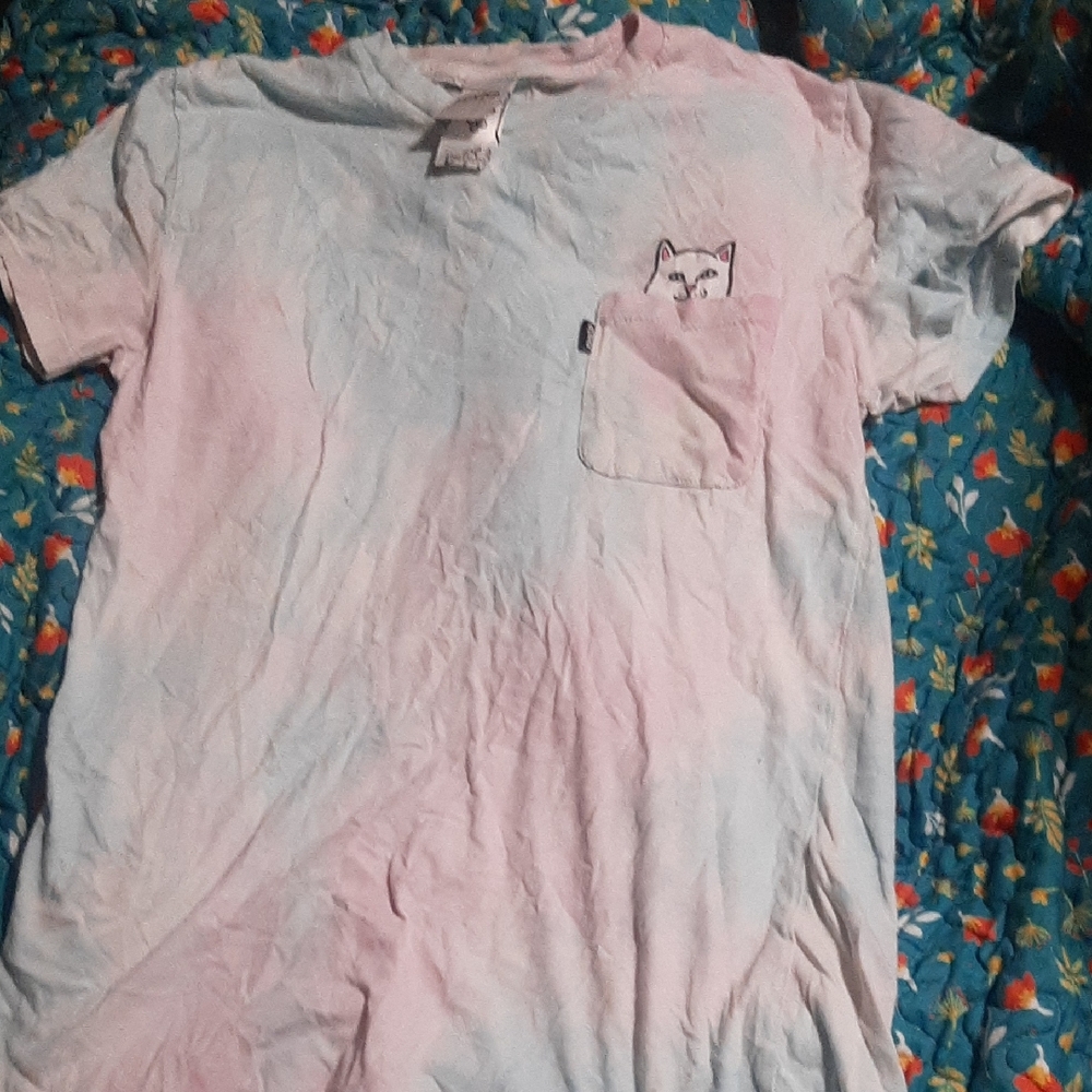 Ripndip Pink and Blue Short Sleeve Tee Soft Cotton